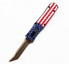 American Flag CNC Otf Auto Self Defense Aluminum Portable Outdoor Mini Folded Automatic Knife