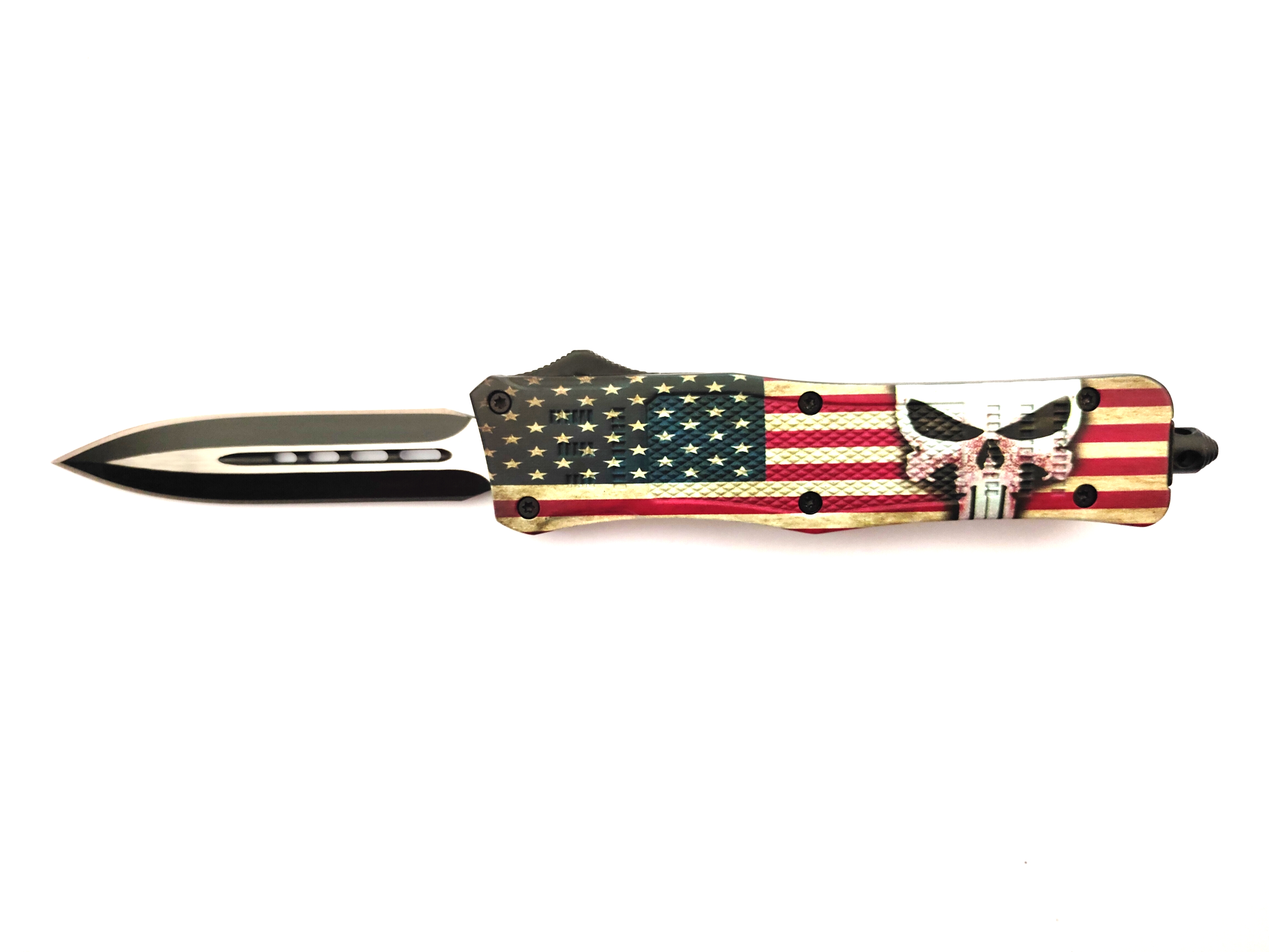 Double Edge Spear Point Zinc Alloy Push Button Swift Movement Otf Automatic Knife