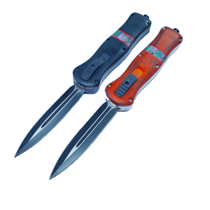 9.25" Color Wood Otf Knives Automatic Knife Spear Point Defender Outdoor Knife