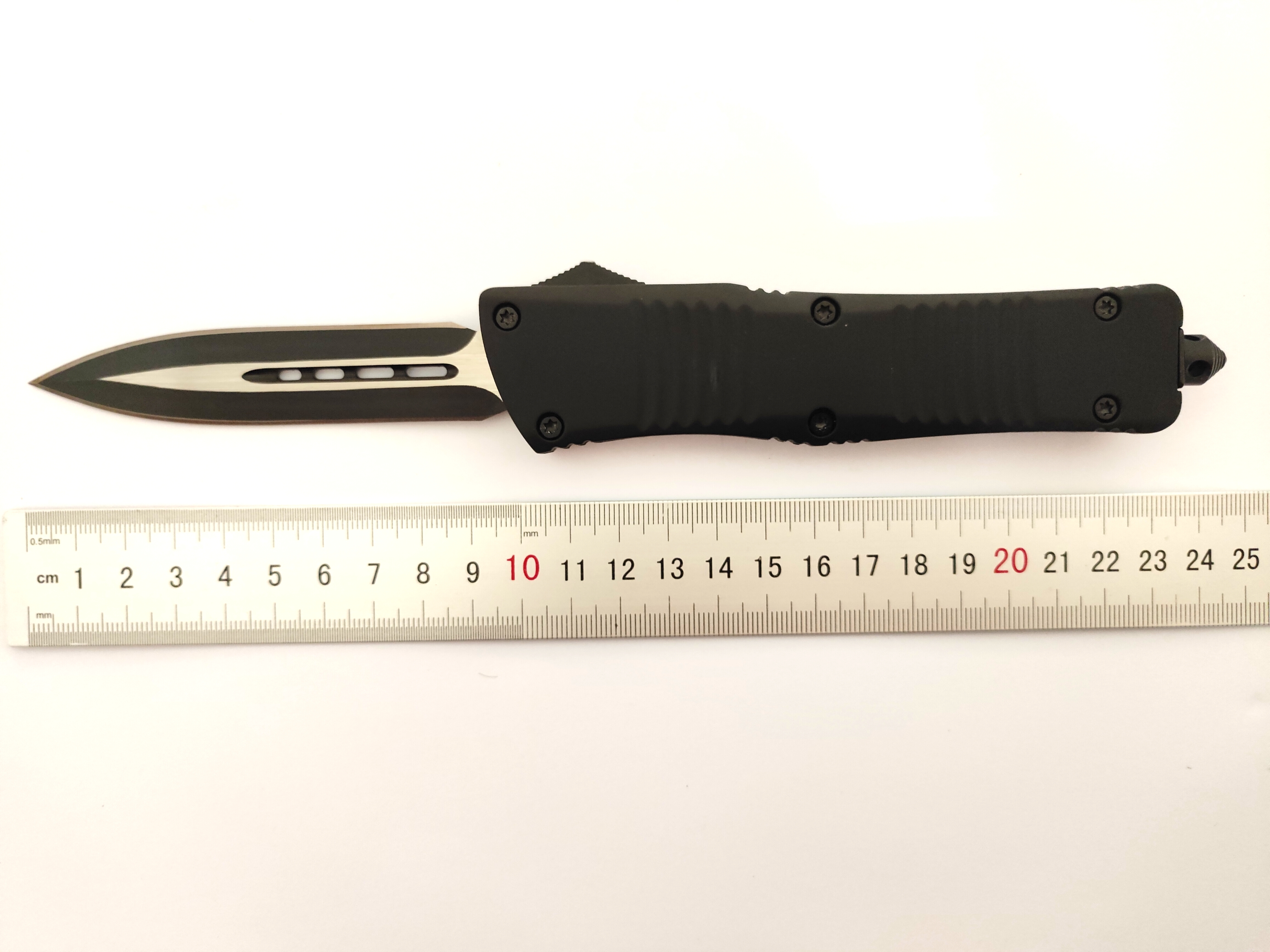 9 Inches Various Blade Styles Available Rubber Coated Black Automatic Tactical Combat Survival Gear Knife