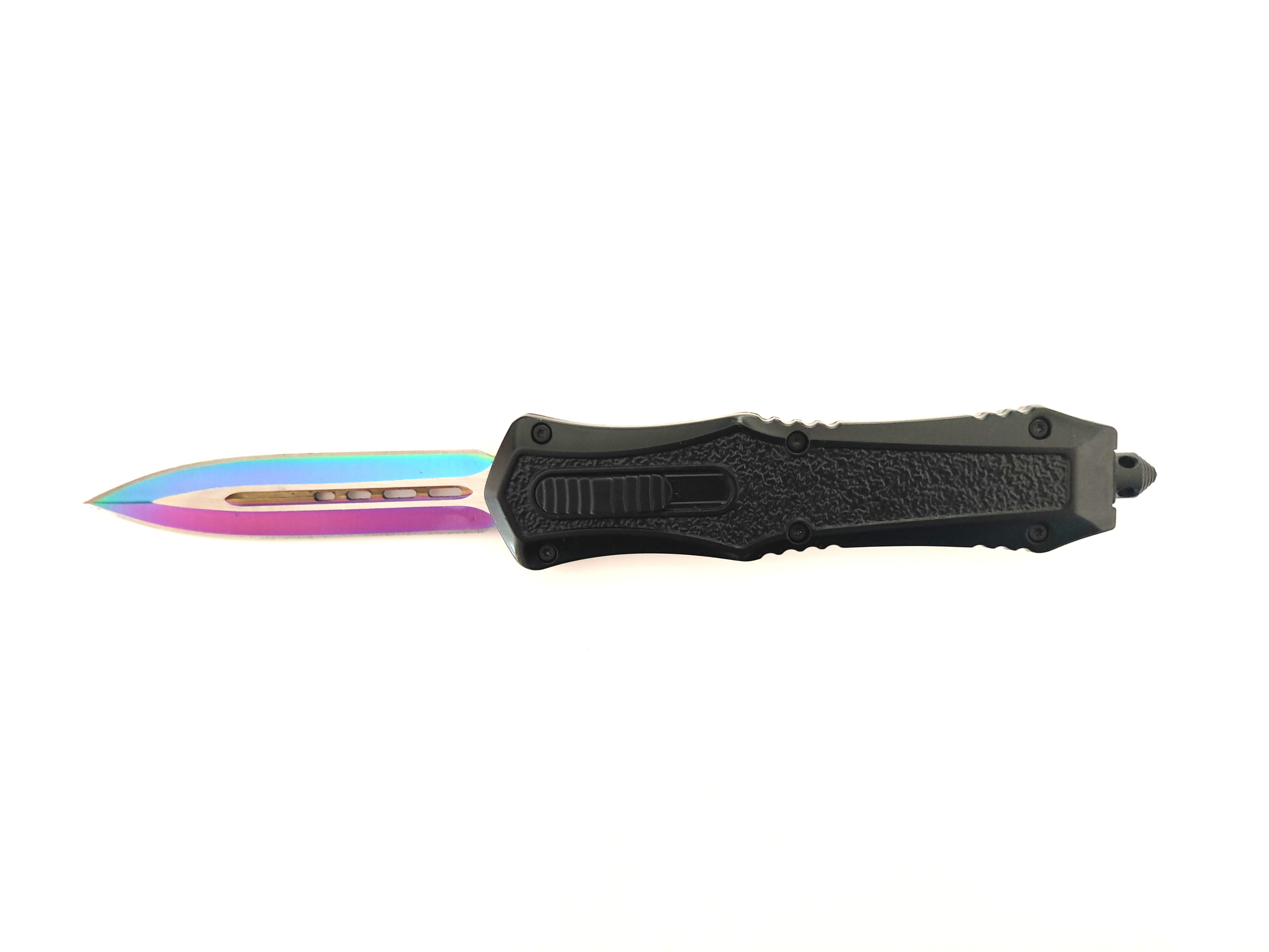 Rainbow Blade Automatic Hunting Double Edge Tactical Pocket Knife Otf Knife Auto Knives