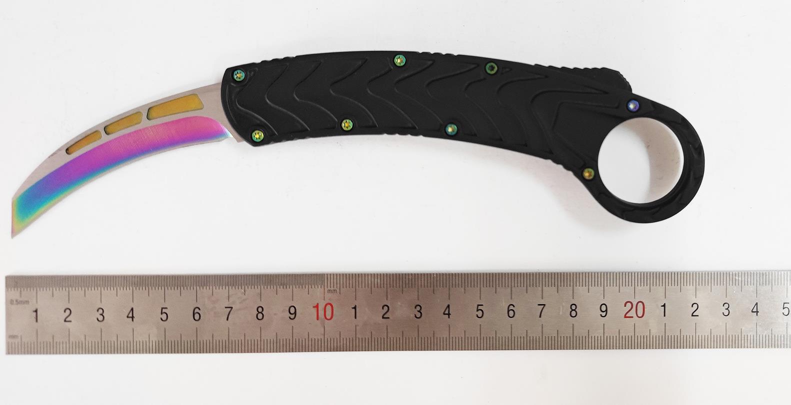 Rainbow Blade Karambit Auto Knives Combat Tactical Pocket Automatic Knife