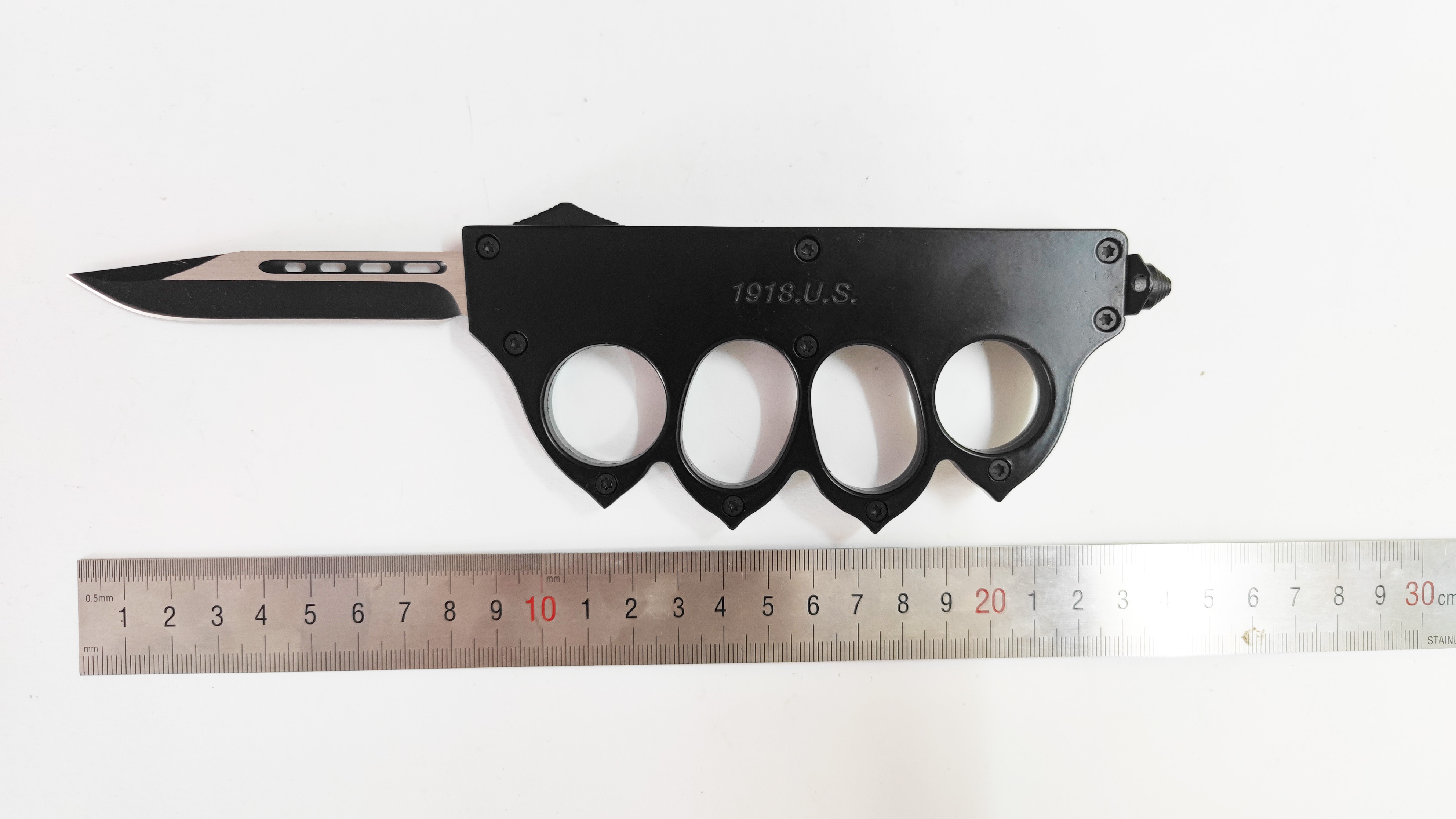 Zinc Aluminum Alloy Tactical Knife Trench Automatic Otf Knuckle Knife