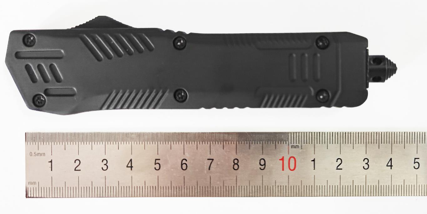 Spaceship Spring Loaded Otf Auto Black Spear Point D/A Sliding Automatic Knife