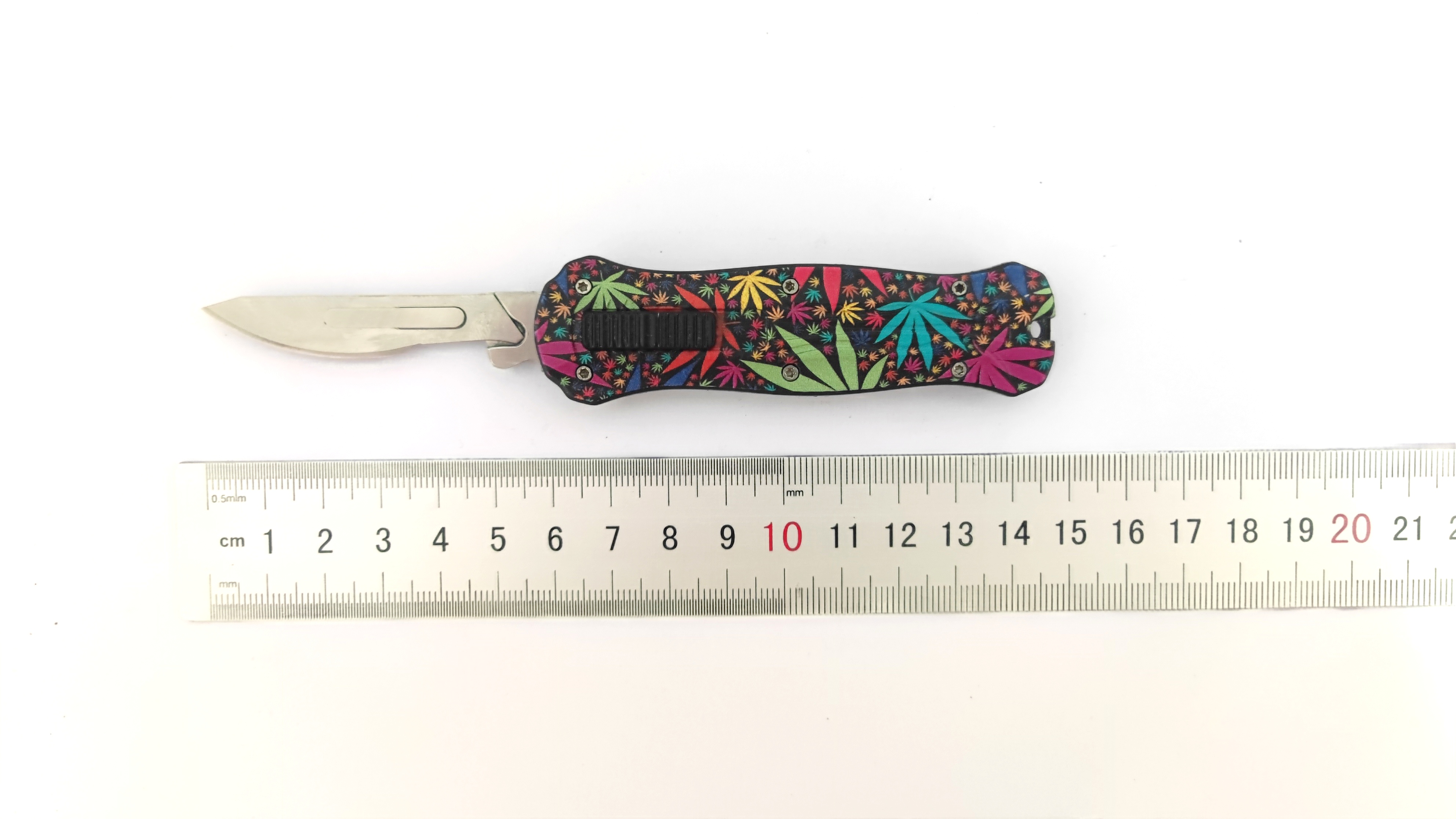 Switchblade Pushbutton Otf Pocket EDC Stainless Steel Blade Replaceable Scalpel Knife