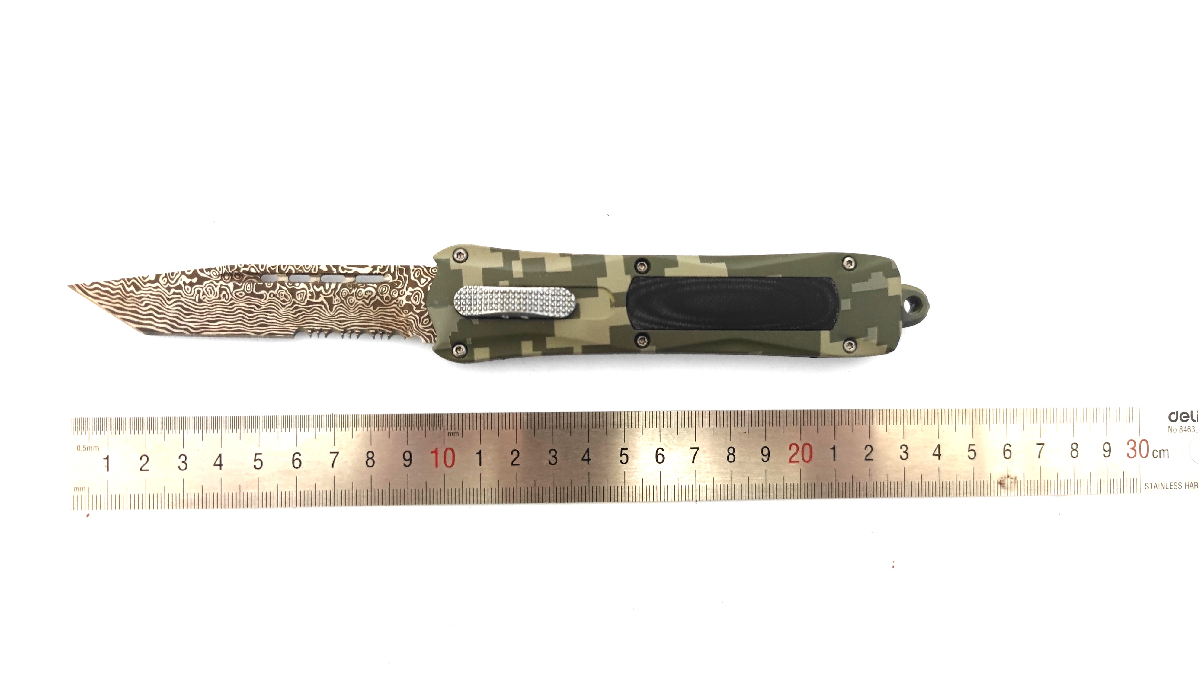 Spring Assisted CNC Machine Clip Point Defender Otf Auto Folding Serrated Sided Automatic Knife