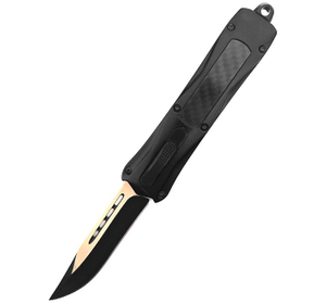 Carbon Fiber Auto Switch Blade Knives Spear Drop Clip Point Push Button Knife Swith Movement Automatic Knife
