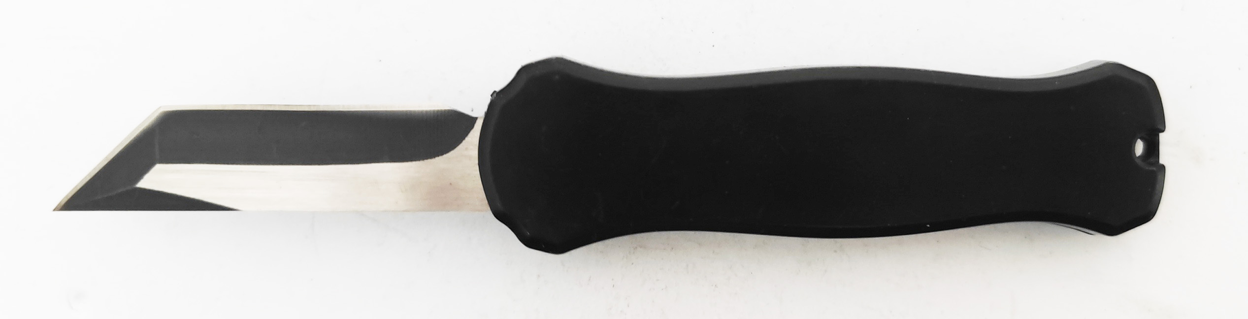 Tanto Blade Sided Pushbutton Knife Straight Forward Out Knife Pocket Folding Automatic Knife