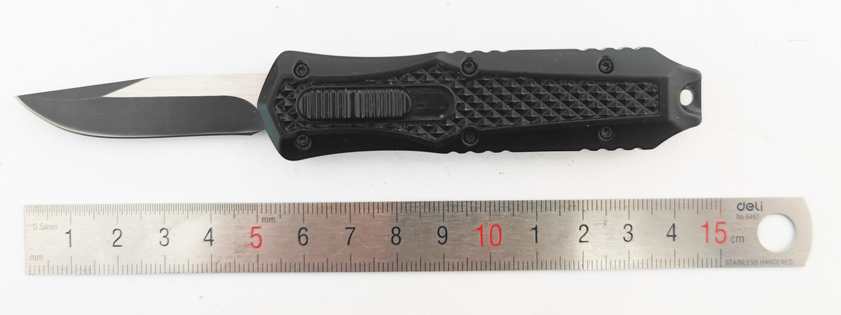 Fast Action Drop Point Single Blade Compact Otf Diamond Style Blades Mini Automatic Knife