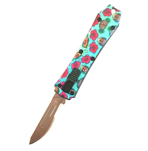 Carbon Steel Substitutable Blade Auto Otf Utility Knife with 10 Pieces Replacement Blade 