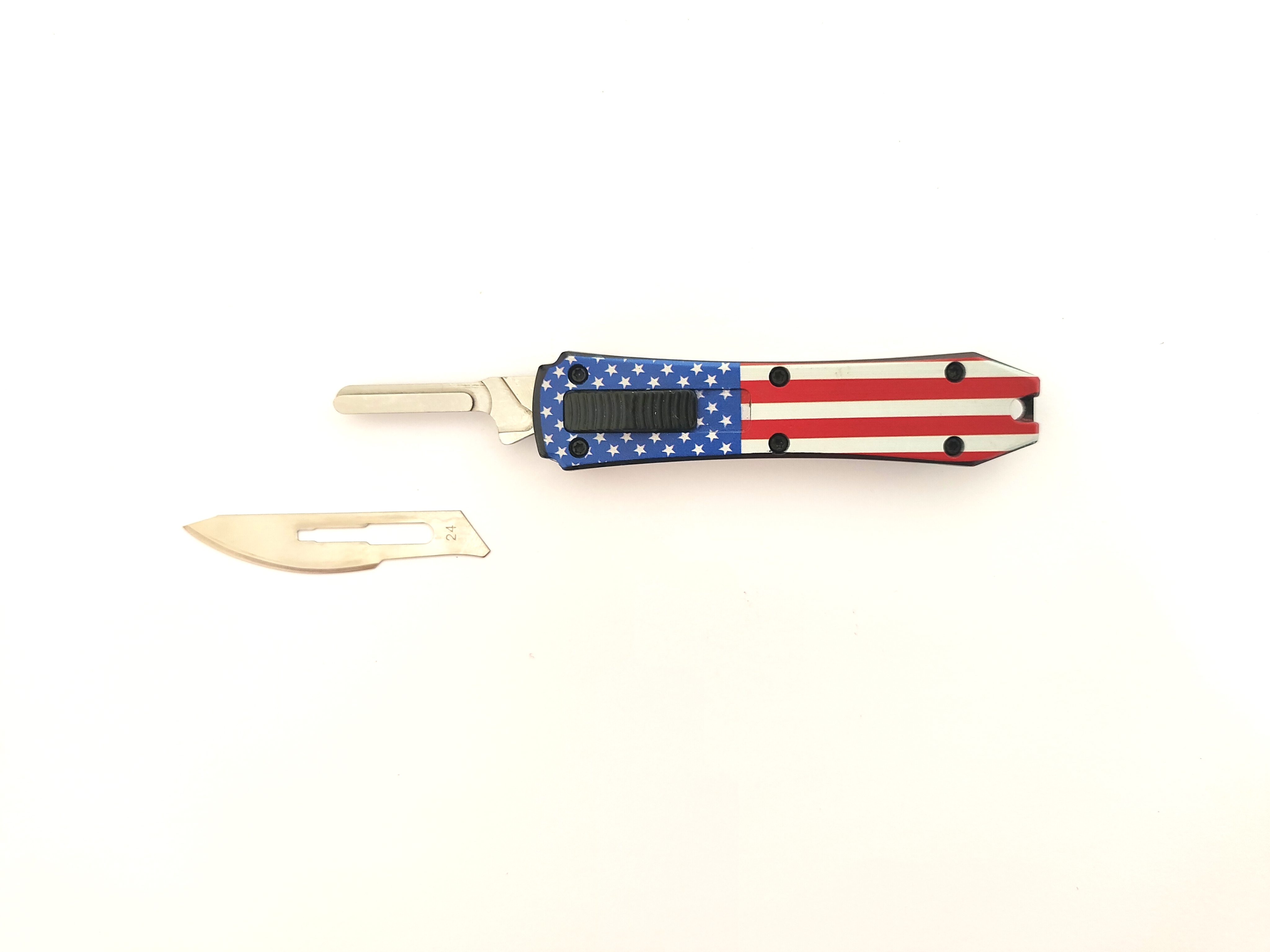 colorful American flag chinese wholesale manufacturer assisted replaceable utility otf knife