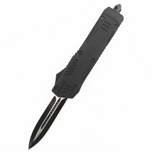 Spaceship Spring Loaded Otf Auto Black Spear Point D/A Sliding Automatic Knife