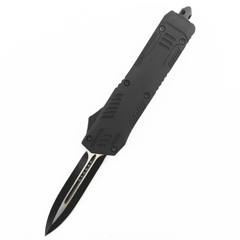 Spaceship Spring Loaded Otf Auto Black Spear Point D/A Sliding Automatic Knife