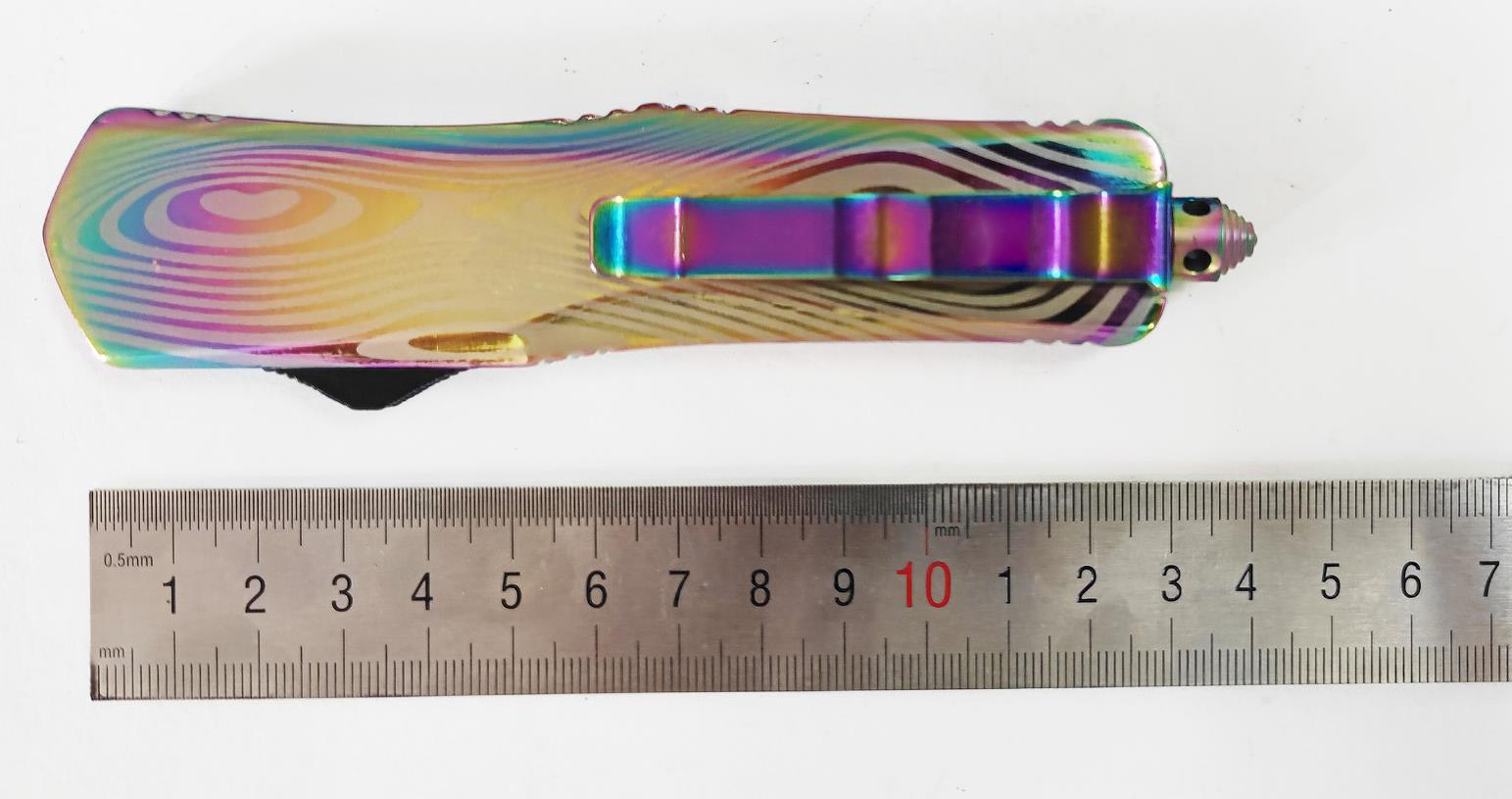 Colorful Rainbow Switch Blade Pocket Otf Tactical Camping Hiking Angel Blade Knife