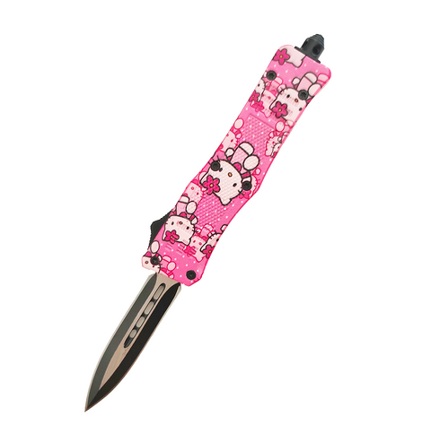 Hello Kitty Small Size Otf Safety Cutting Knives EDC Tactical Combat Survival Gears Automatic Knives