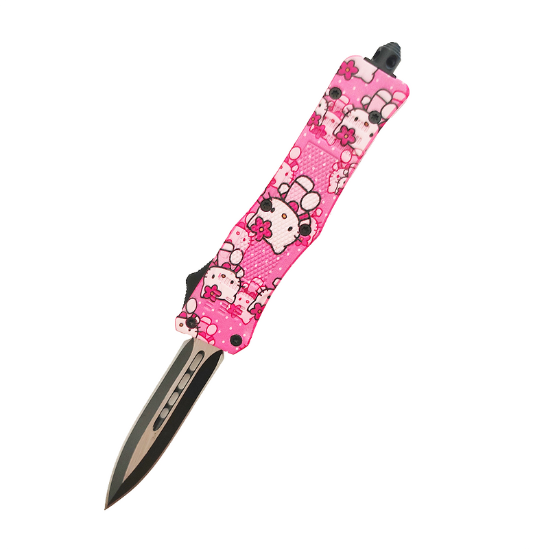 Hello Kitty Small Size Otf Safety Cutting Knives EDC Tactical Combat Survival Gears Automatic Knives