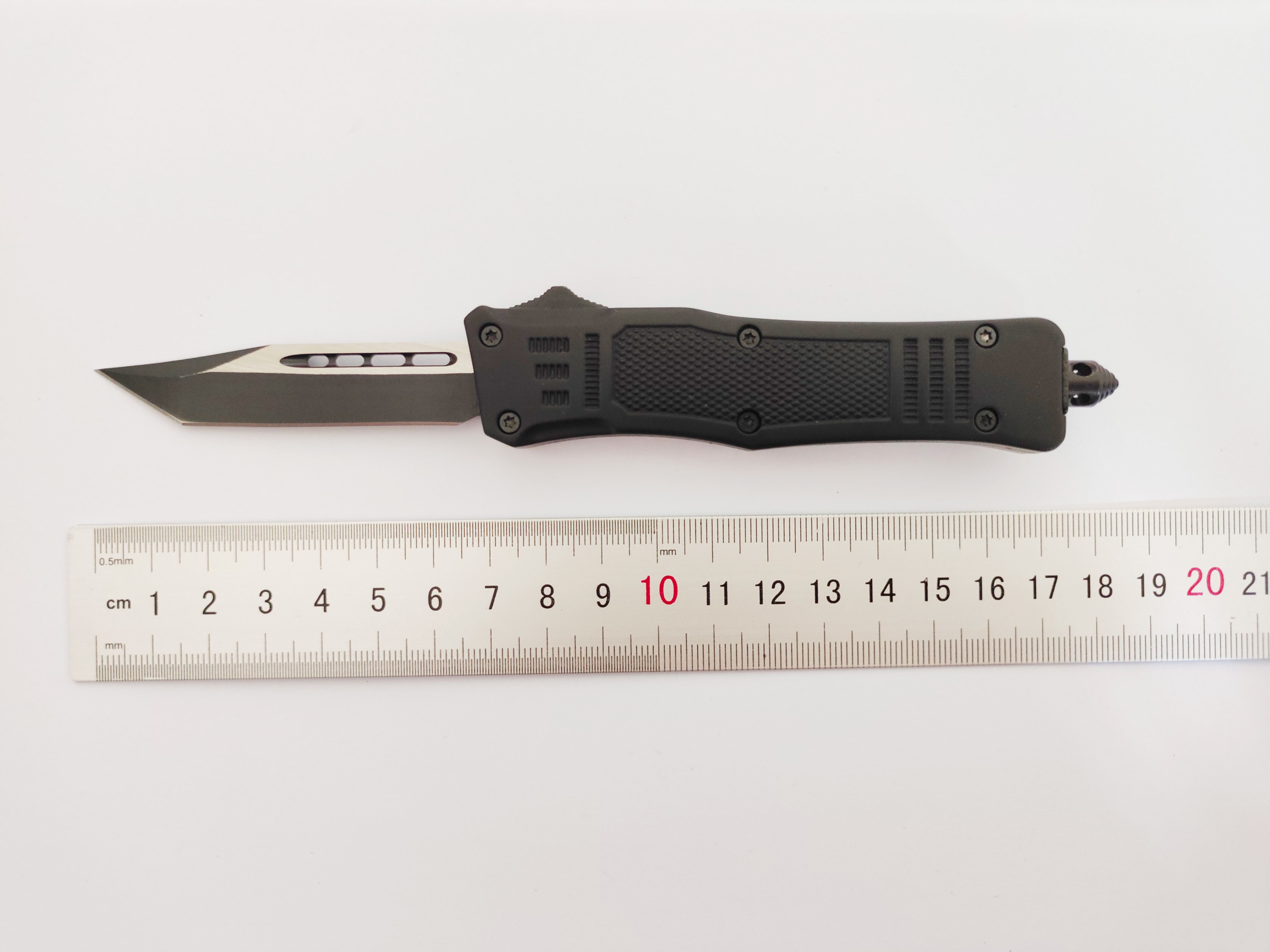 Camping Hiking Outdoor Pushbutton Sliding Switchblade Automatic Double Action Foldable Otf Knife
