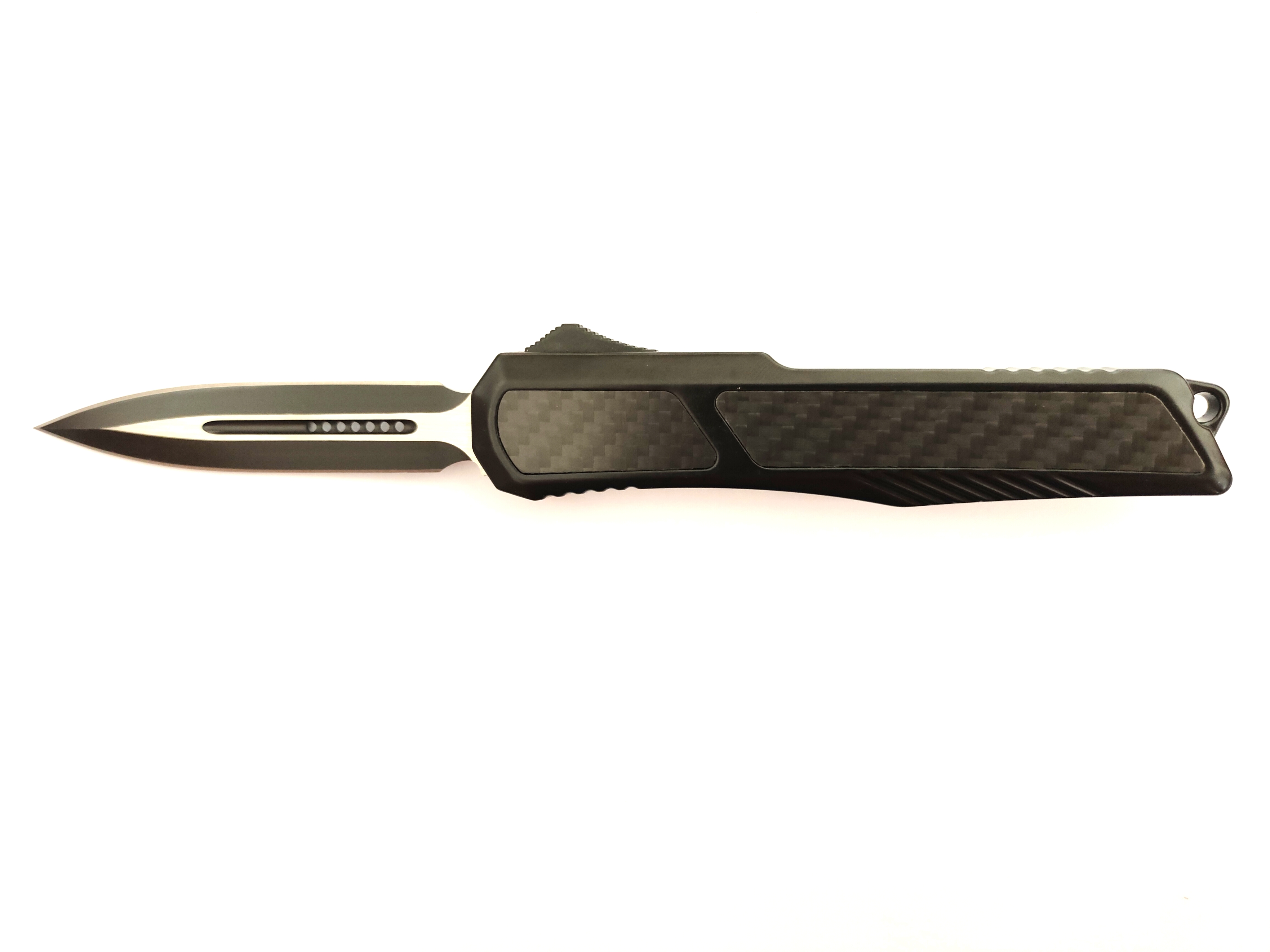 High Quality Steel Aluminum Handle Portable Easy Carry Cutter Knife Straight Out Automatic Knife