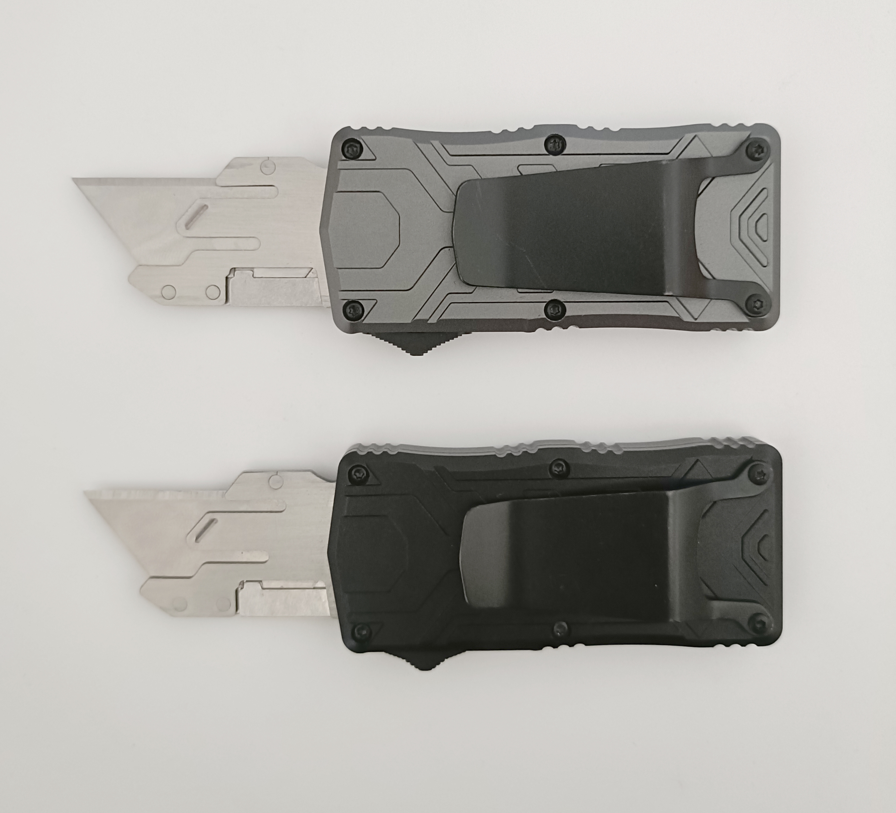 Exchangeable Blade Case Opener Auto Otf Switchblade Utility Aluminum Retractable Cutting Knife Box Cutter Folding Knife