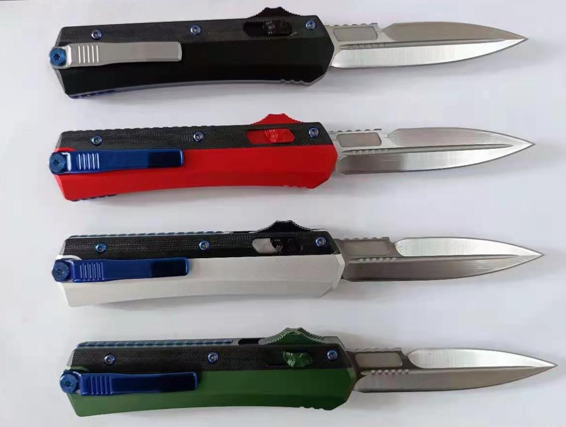 Glykon Large Alloy G10 Handle Auto Otf Folding Pocket Tactical CNC Big Pushbutton Swift Movement Automatic Knife