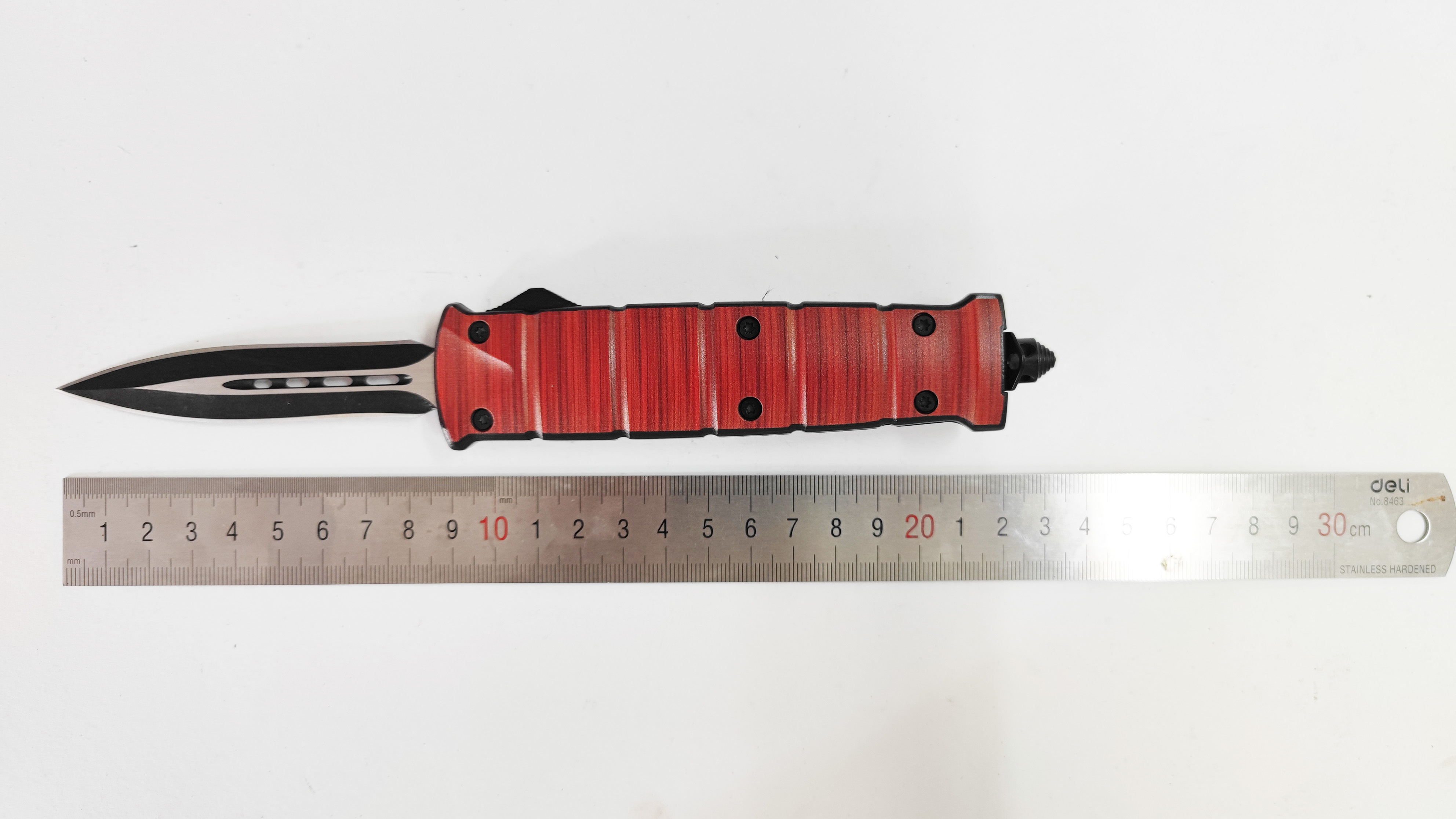 Large Wood Out The Front Blade Edge Straight Out Tactical Automatic Knives 