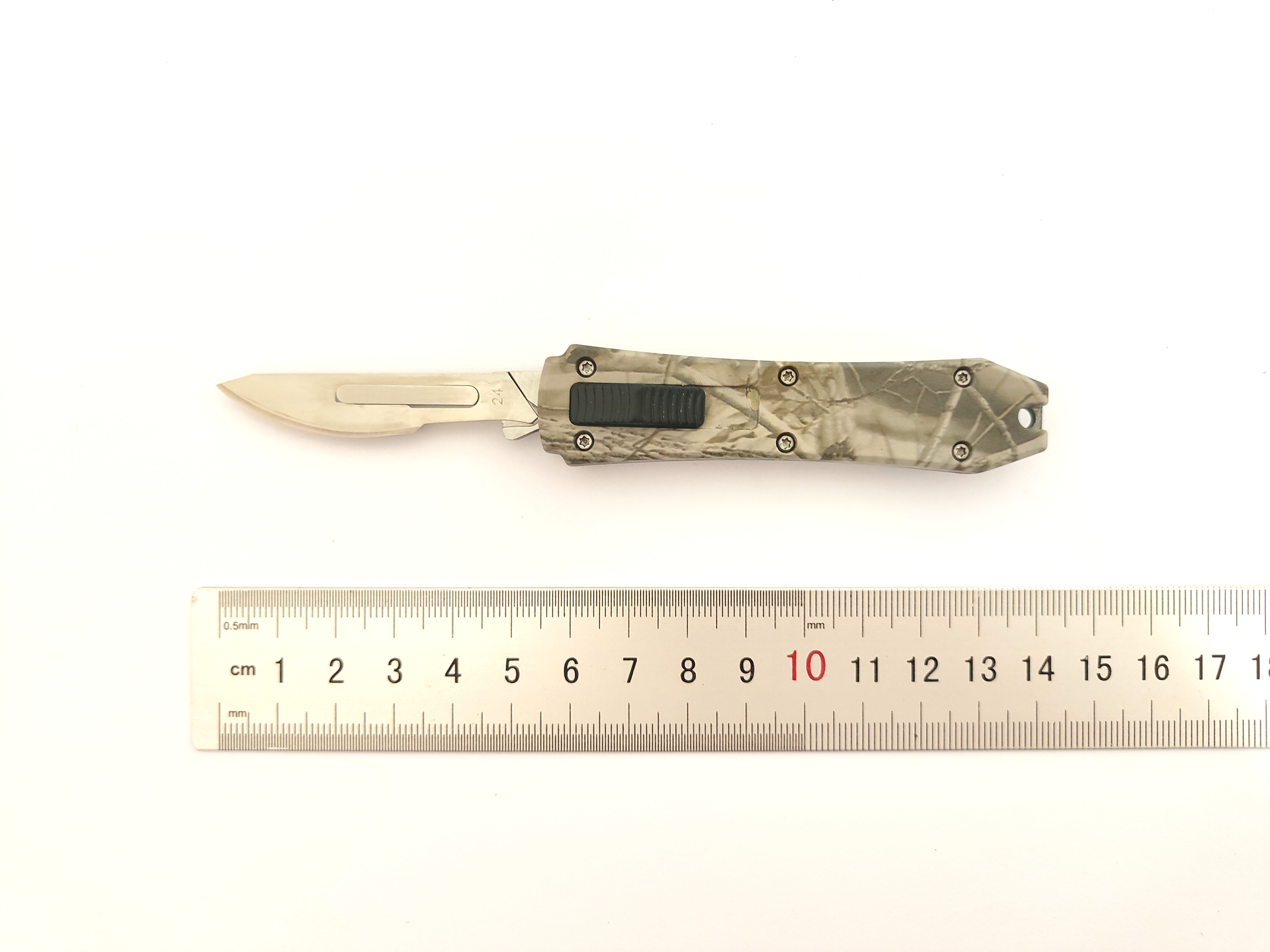 Zinc Aluminum Alloy Handle Interchangeable Blade Double Action Auto Utility Edc Pocket Knife