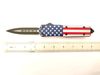 American Flag Folding Pocket Double Edge Knife Camping Hiking Outdoor Survival Automatic Otf Knife