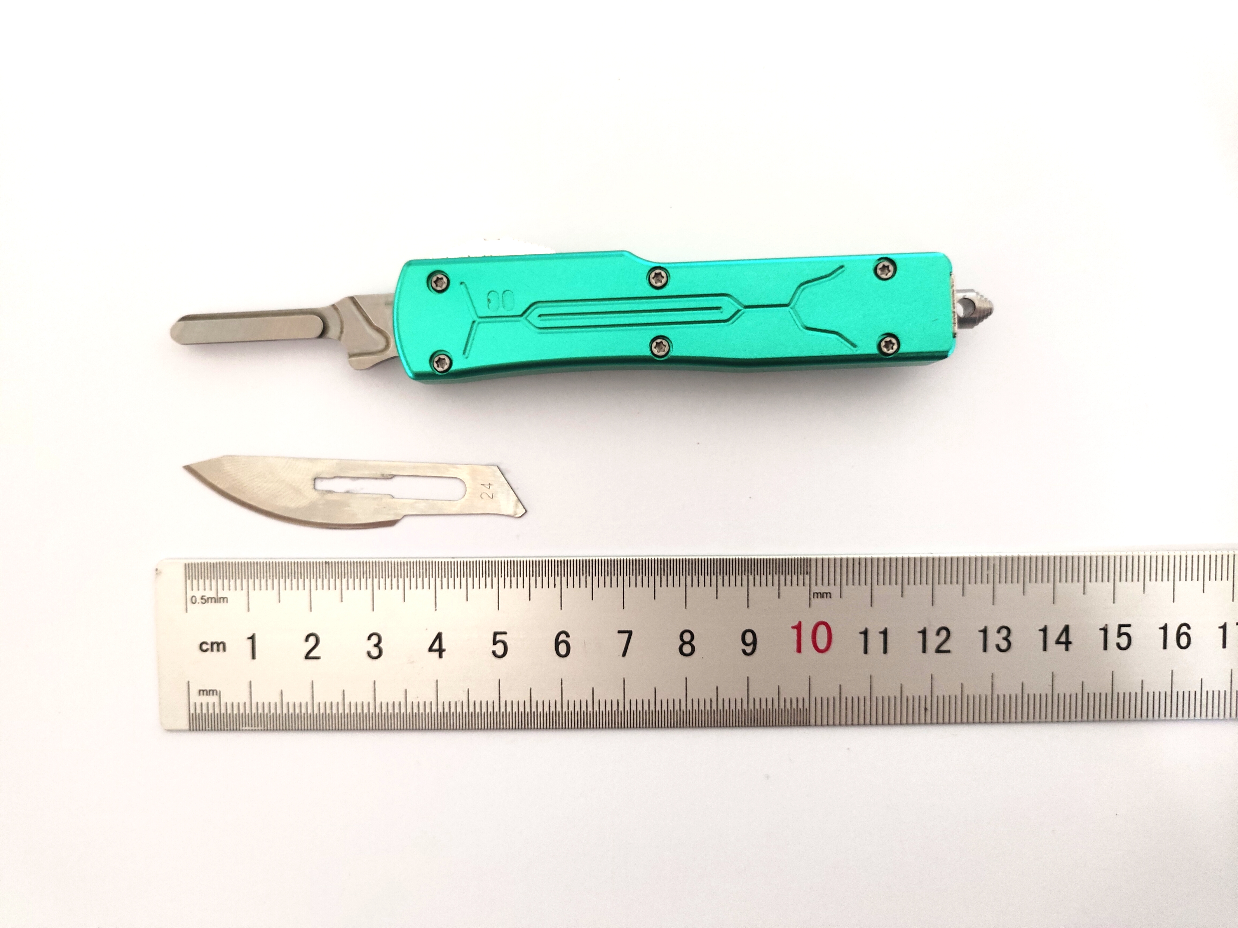 10 Pieces Replacement Blade Aluminum Handle Utility Otf Knife Out The Front Knife