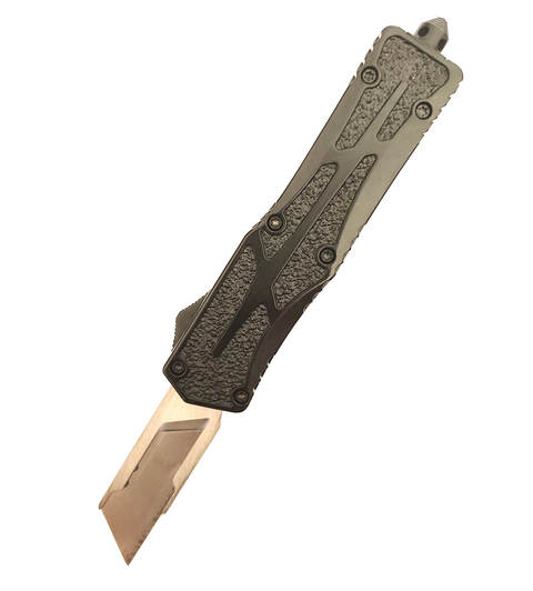 Black Large Rubber Coated Handle Razor Knife Daily Use EDC Replaceblade Auto Utility Knife