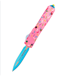 Microtech UT Series Automatic Spring Knife Dessert Warrior Donut Pink EDC Self Defense Pocket Knives