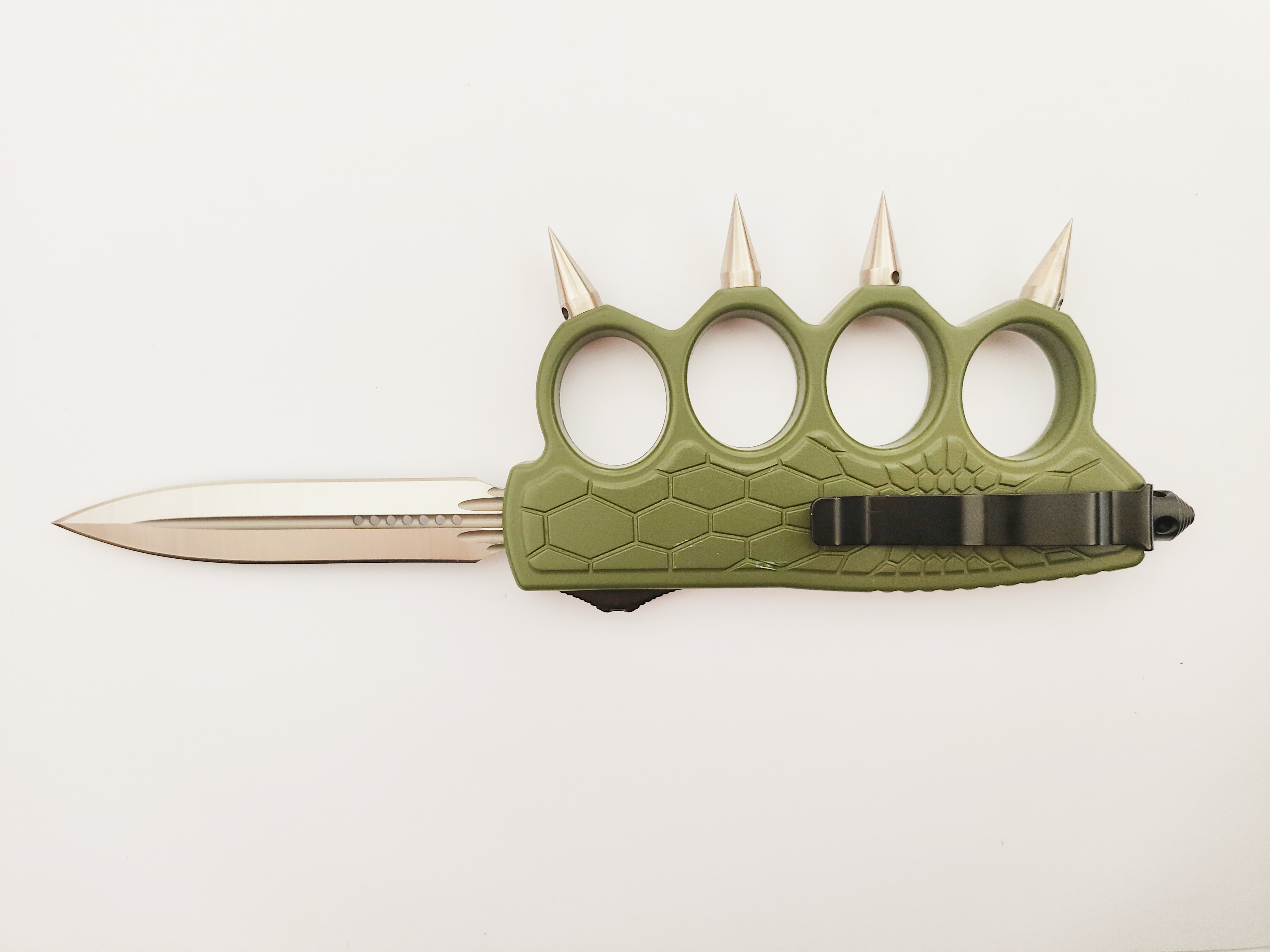 Chinese Supplier Wholesale Carbon Fiber Inlay Curved Blade Combat Battle Big Knuckle Auto Otf Knives