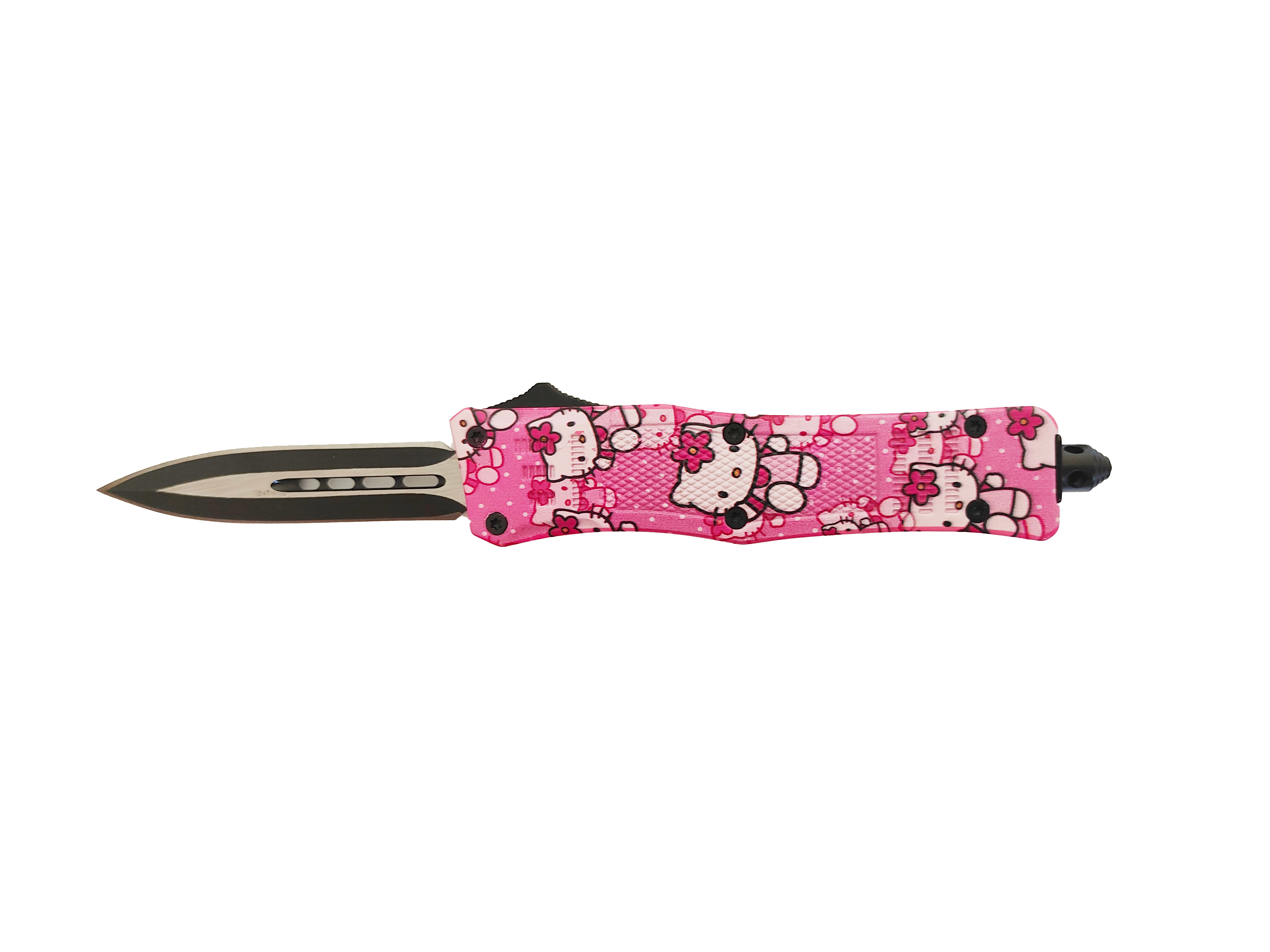 Hello Kitty Small Size Otf Safety Cutting Knives EDC Tactical Combat Survival Gears Automatic Knives