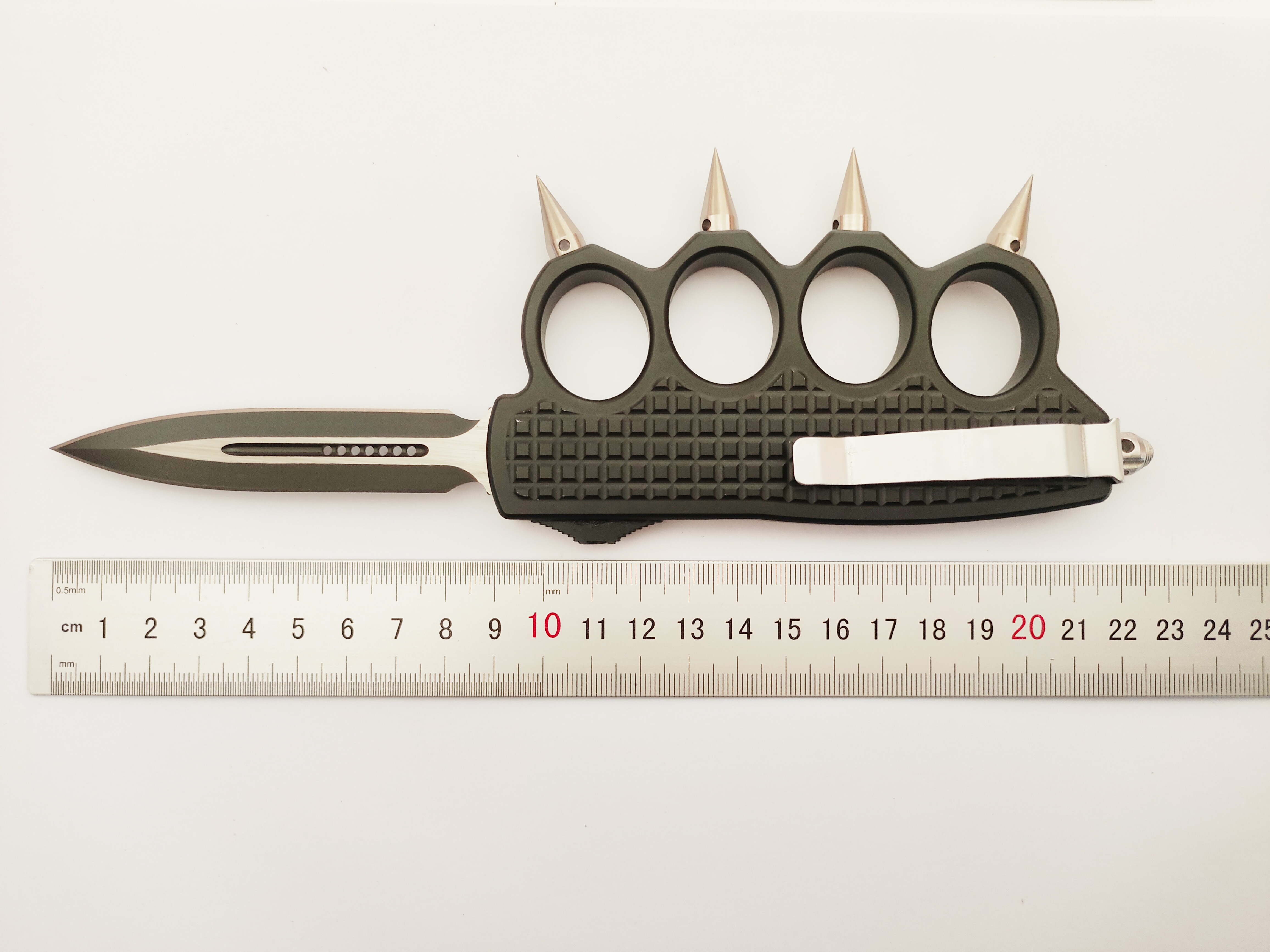 Large Auto Armed Force Tactical CNC Aluminum Chinese Knuckle Automatic Knife Switchblade Knives