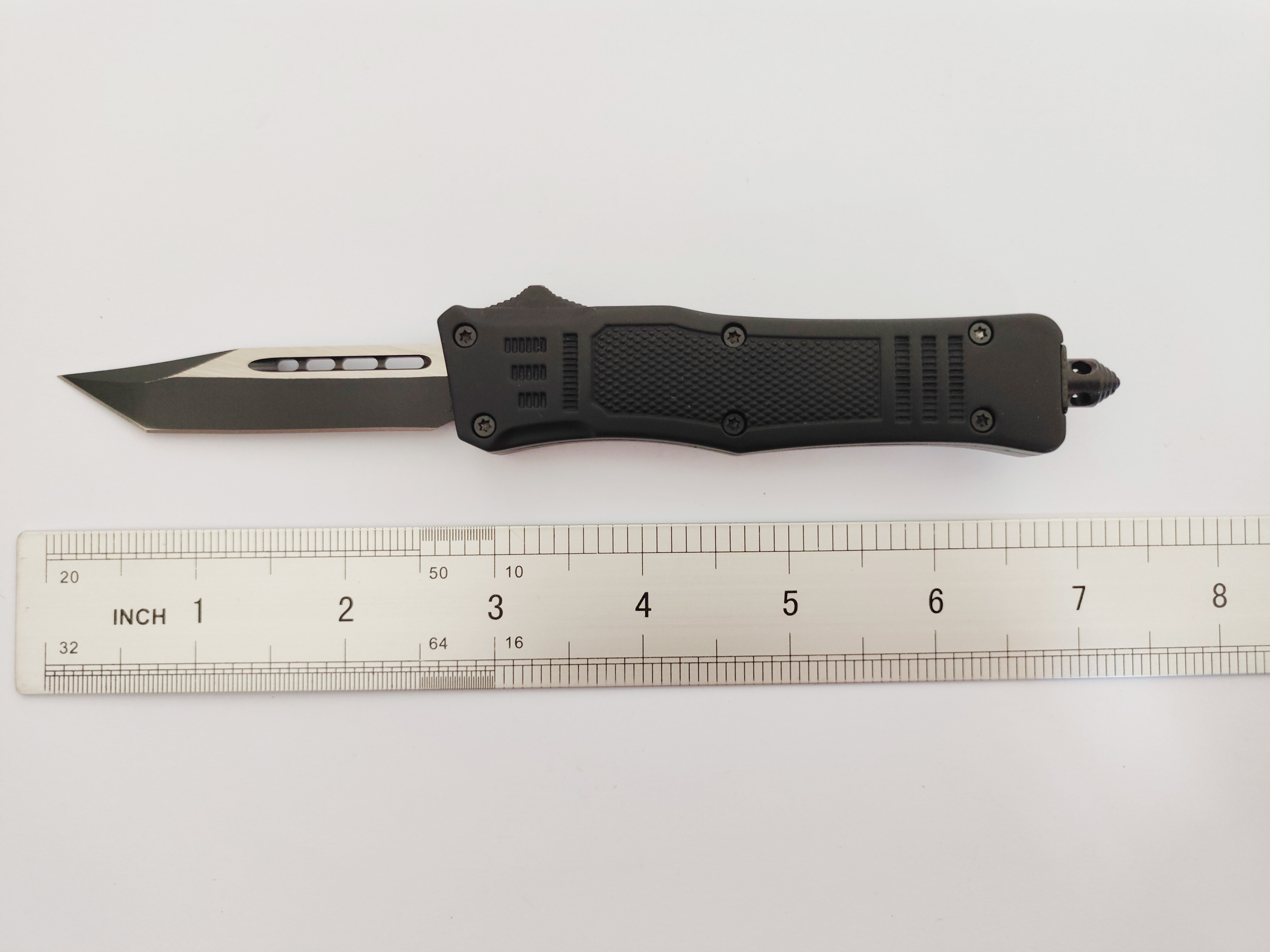Camping Hiking Outdoor Pushbutton Sliding Switchblade Automatic Double Action Foldable Otf Knife