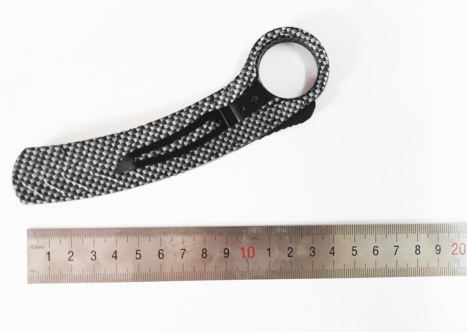 Carbon Fiber Coated Tactical Otf Dual Action Folding Outdoor Karambit Automatic Knife