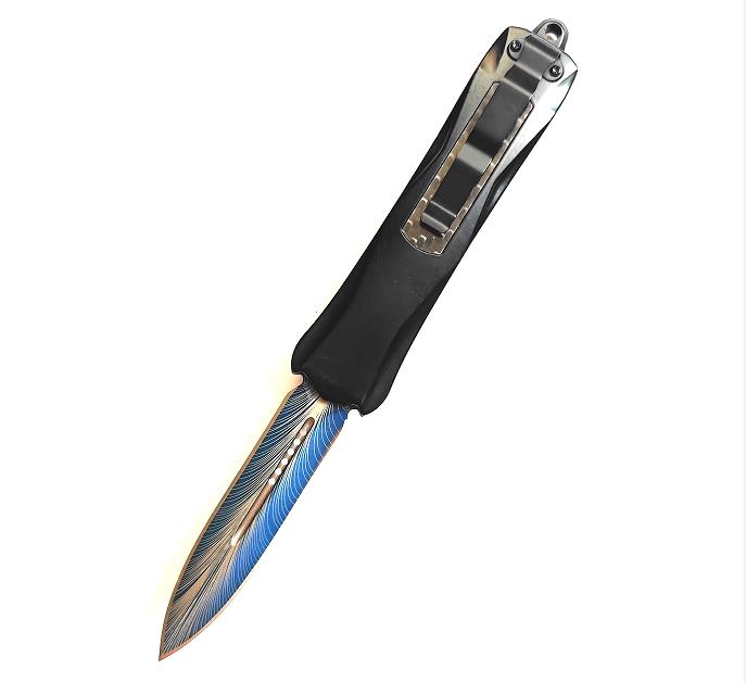 23cm Tactical Knives Outdoor Otf Automatic Hunting Camping Titanium Blade Hunting Defense Knife