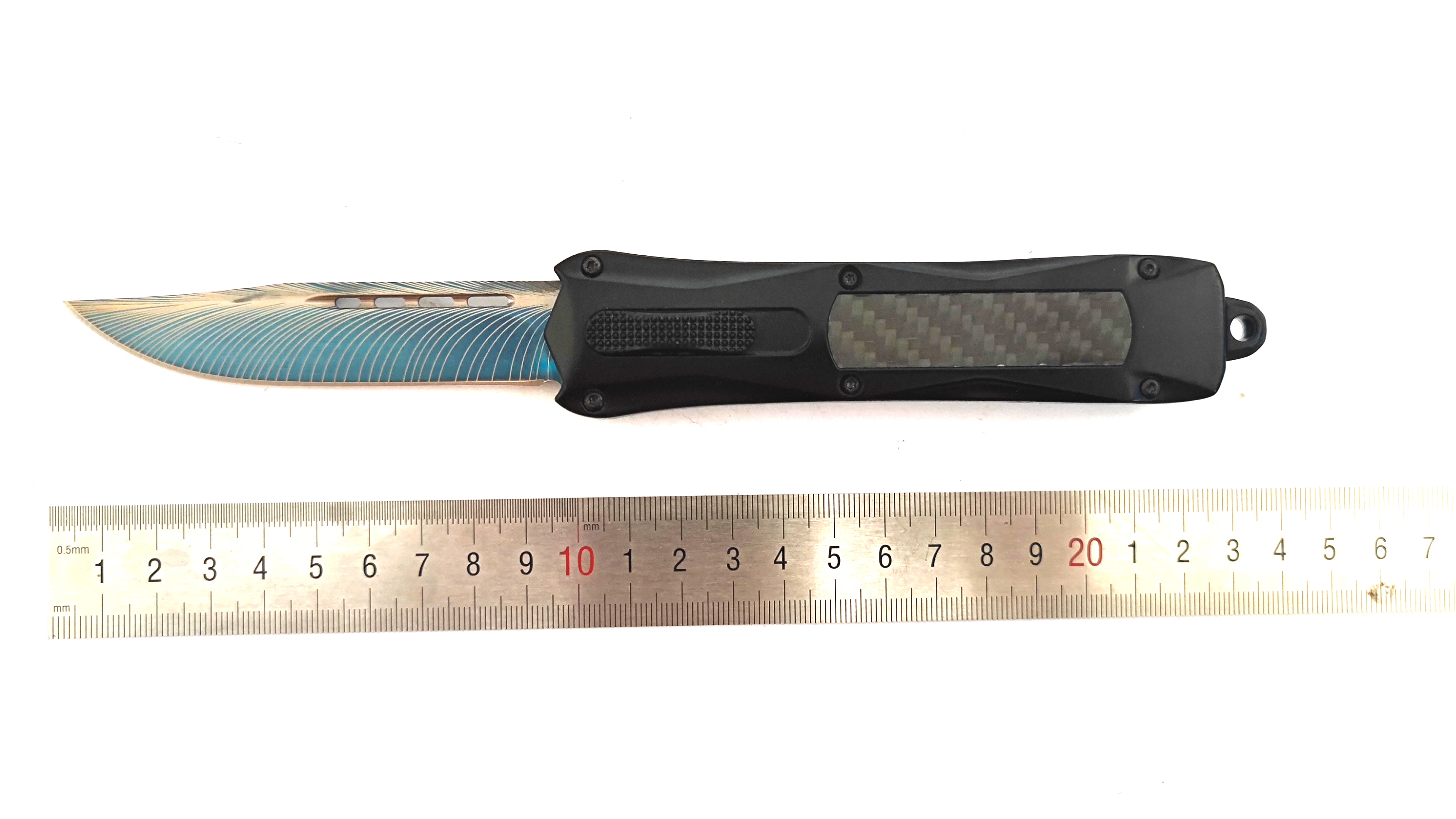 23cm Large Edge Carbon Fiber Automatic Otf Combat Tactical Switchblade Knife