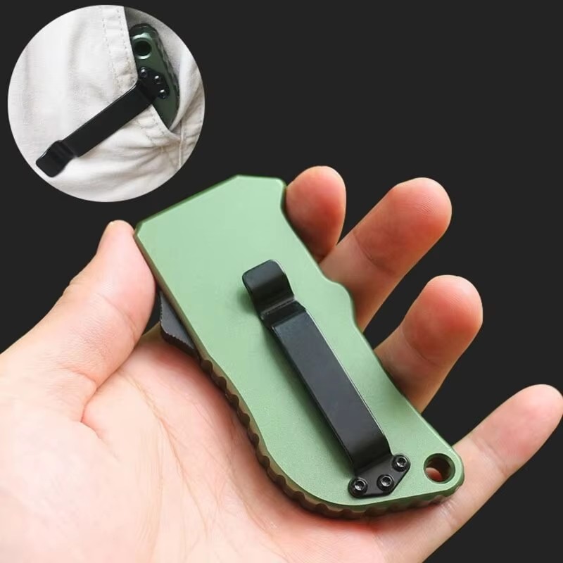 Textured Non Slip Inlay Double Action Edc Replacement Blade Pocket Razor Box Cutter Folding Automatic Otf Utility Knife
