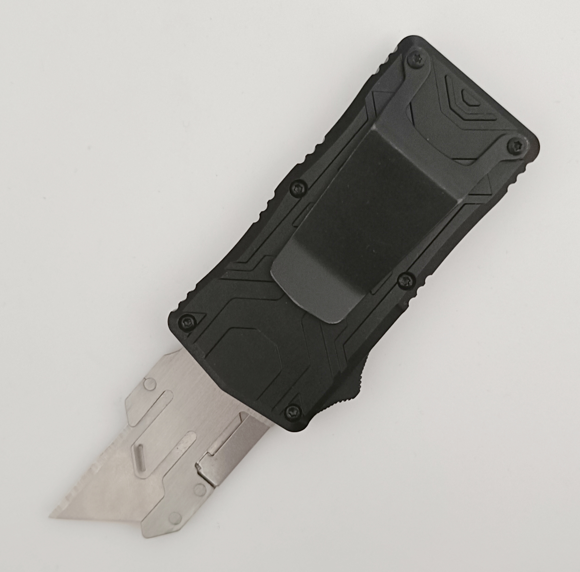 Exchangeable Blade Case Opener Auto Otf Switchblade Utility Aluminum Retractable Cutting Knife Box Cutter Folding Knife