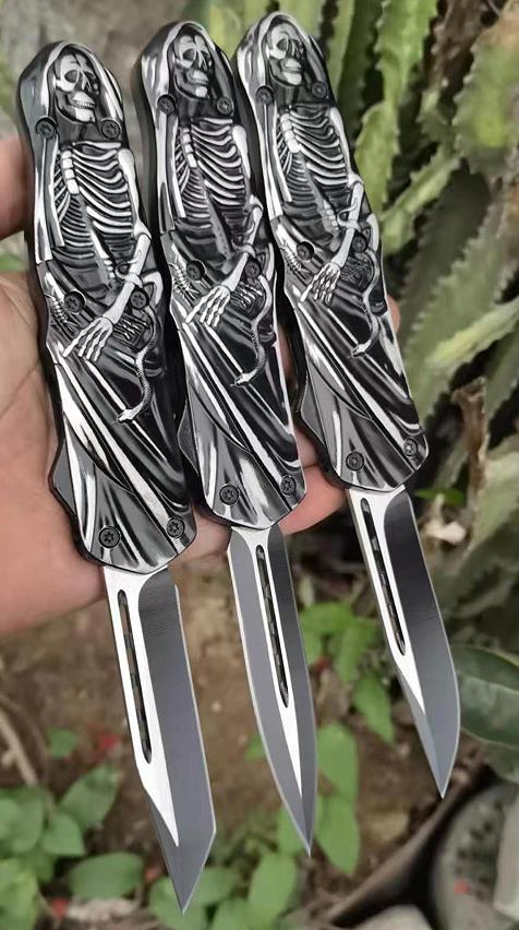 Trooper Auto Otf Ghost Handle D/a Multiple Blade Styles Sided Hunting Combat Tactical Automatic Knife