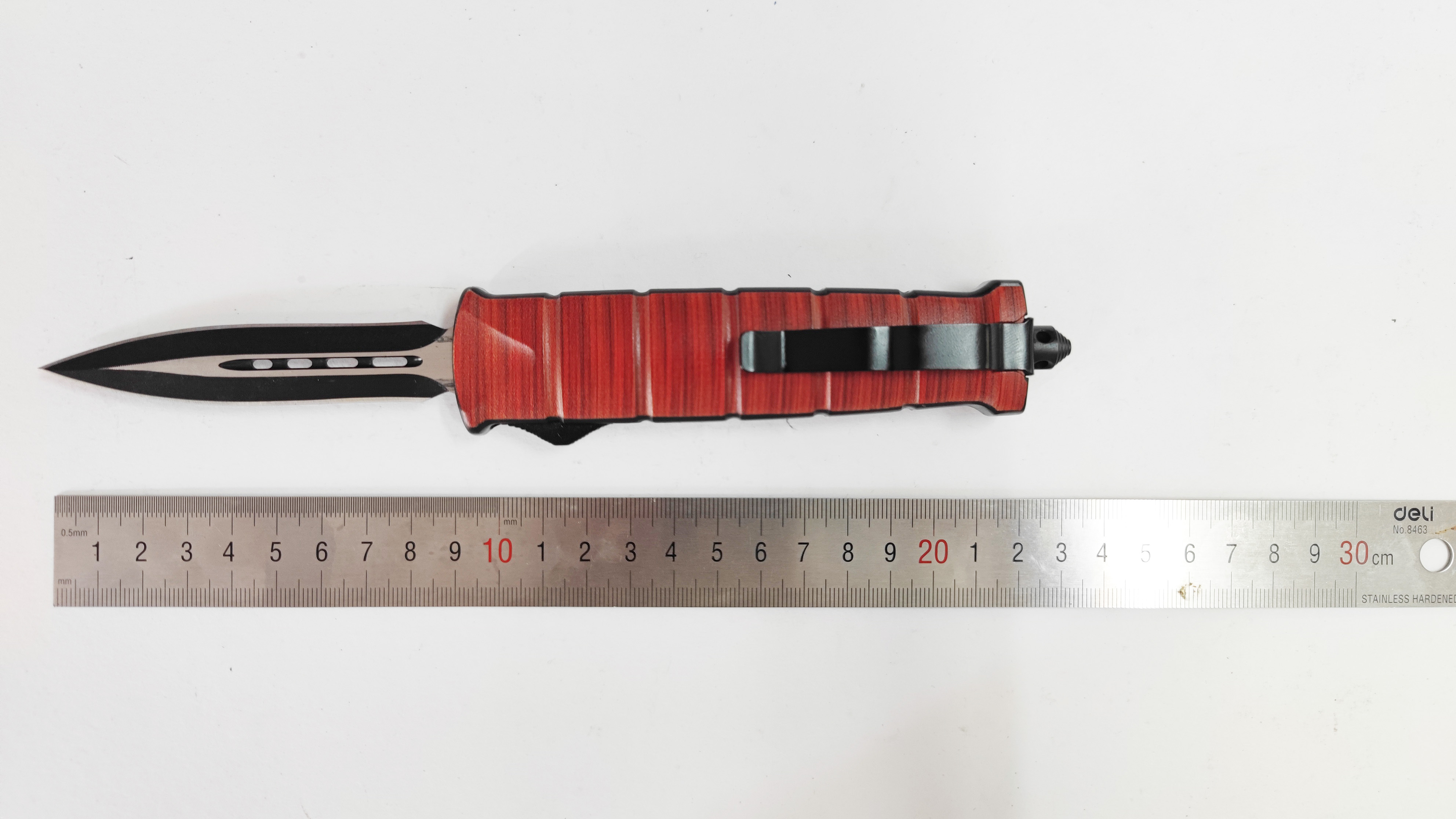 Large Wood Out The Front Blade Edge Straight Out Tactical Automatic Knives 