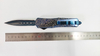 Blue Titanium Switch Blade Custom Sliding Knife Spear Knife Otf Hunting Automatic Knife