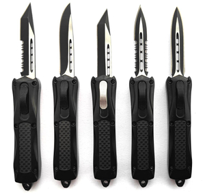 Factory Price Carbon Fiber Handle Hunting Sliding Large Self Defense Otf Auto Wholesale Automatic Knife