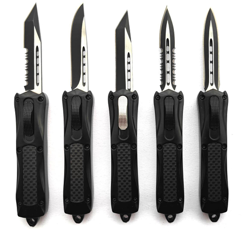 Factory Price Carbon Fiber Handle Hunting Sliding Large Self Defense Otf Auto Wholesale Automatic Knife