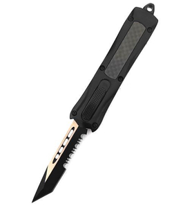 Small Serrated Folding Otf Auto Clip Point Tanto Blade Sided Portable Hunting Automatic Knife