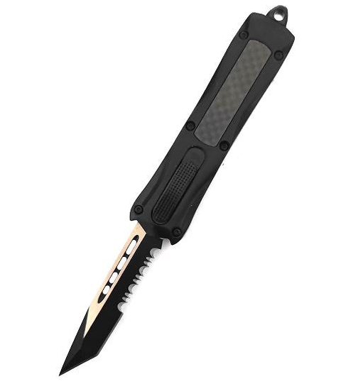 Small Serrated Folding Otf Auto Clip Point Tanto Blade Sided Portable Hunting Automatic Knife