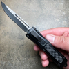 Sliding Knife Double Action Auto Otf Carbon Fiber Automatic Knife Switchblade Camping Knife Telescoping Knife