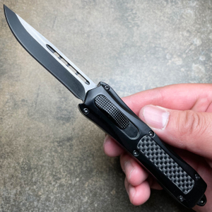 Sliding Knife Double Action Auto Otf Carbon Fiber Automatic Knife Switchblade Camping Knife Telescoping Knife