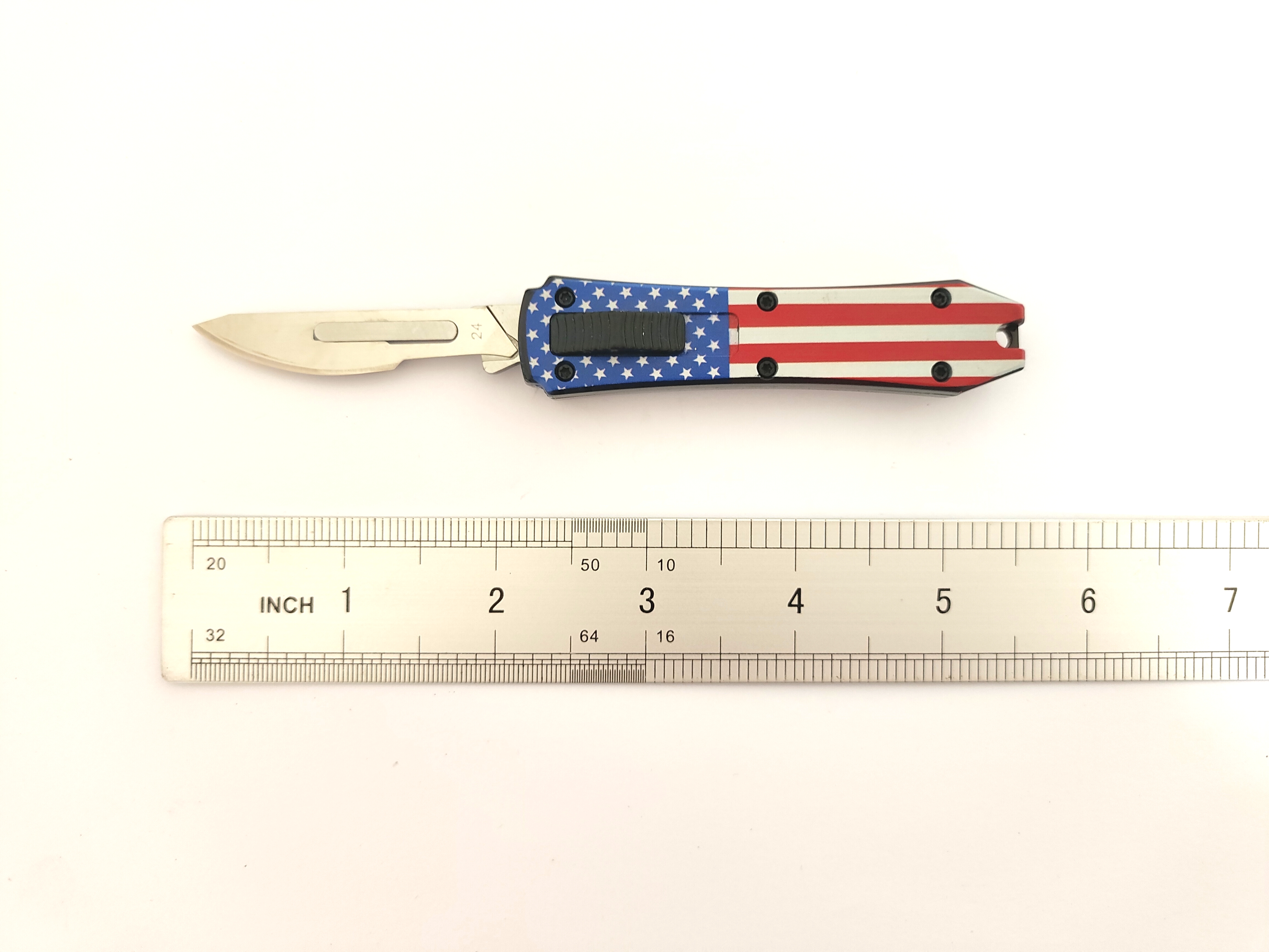 colorful American flag chinese wholesale manufacturer assisted replaceable utility otf knife