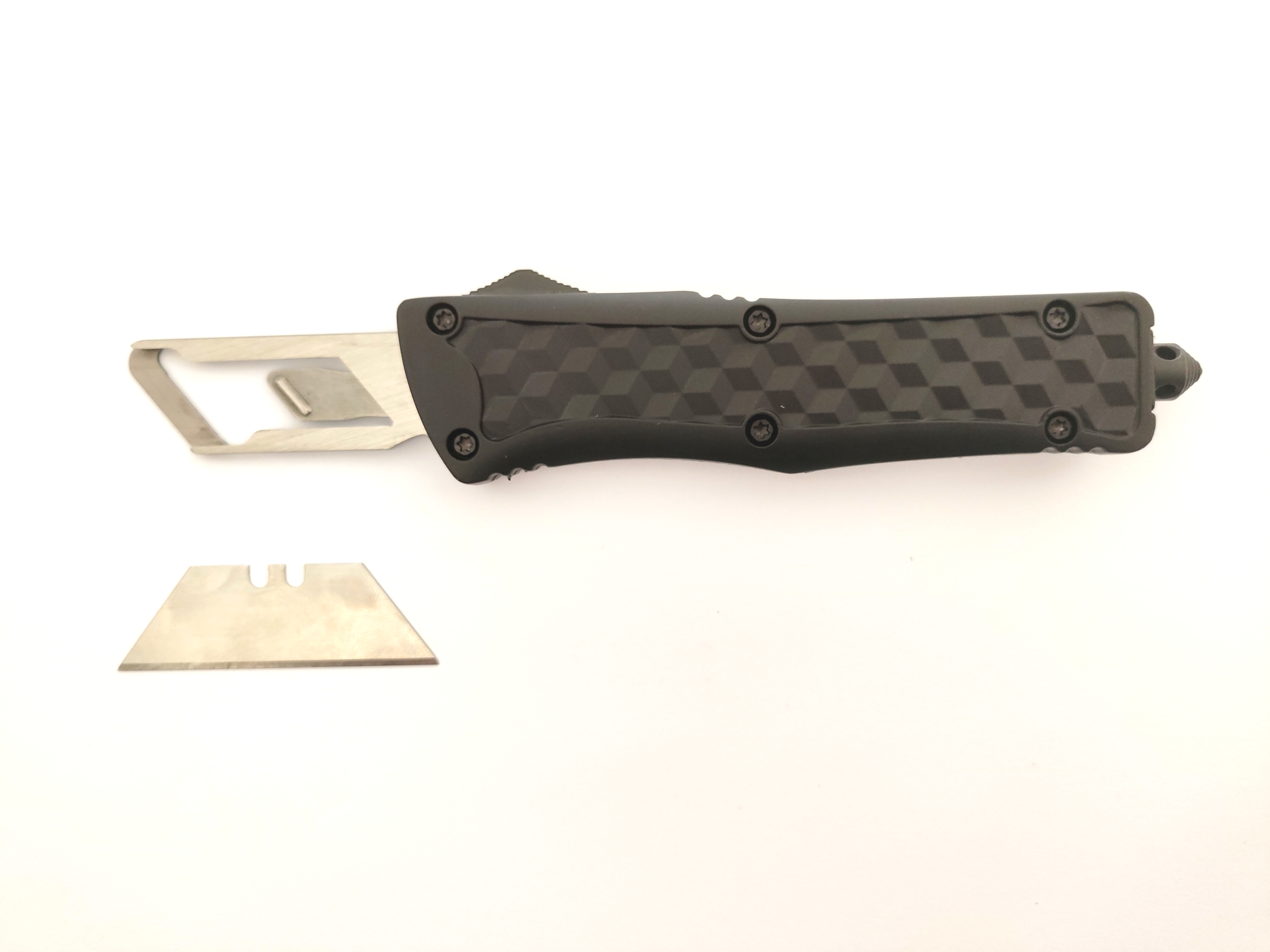 Black Large Rubber Coated Handle Razor Knife Daily Use EDC Replaceblade Auto Utility Knife